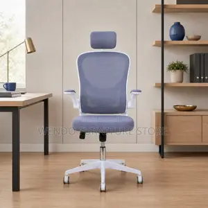 Office Chairs; White Ergonomic High Fabric Office Staff Chair