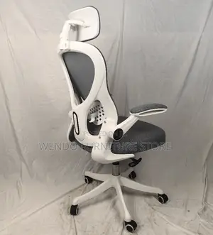Office Chairs; White Ergonomic High Fabric Office Staff Chair