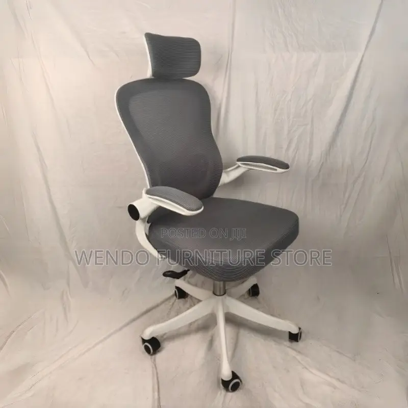 Office Chairs; White Ergonomic High Fabric Office Staff Chair