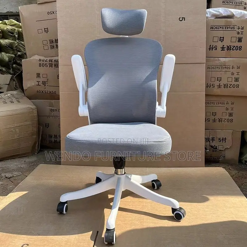 Office Chairs; White Ergonomic High Fabric Office Staff Chair