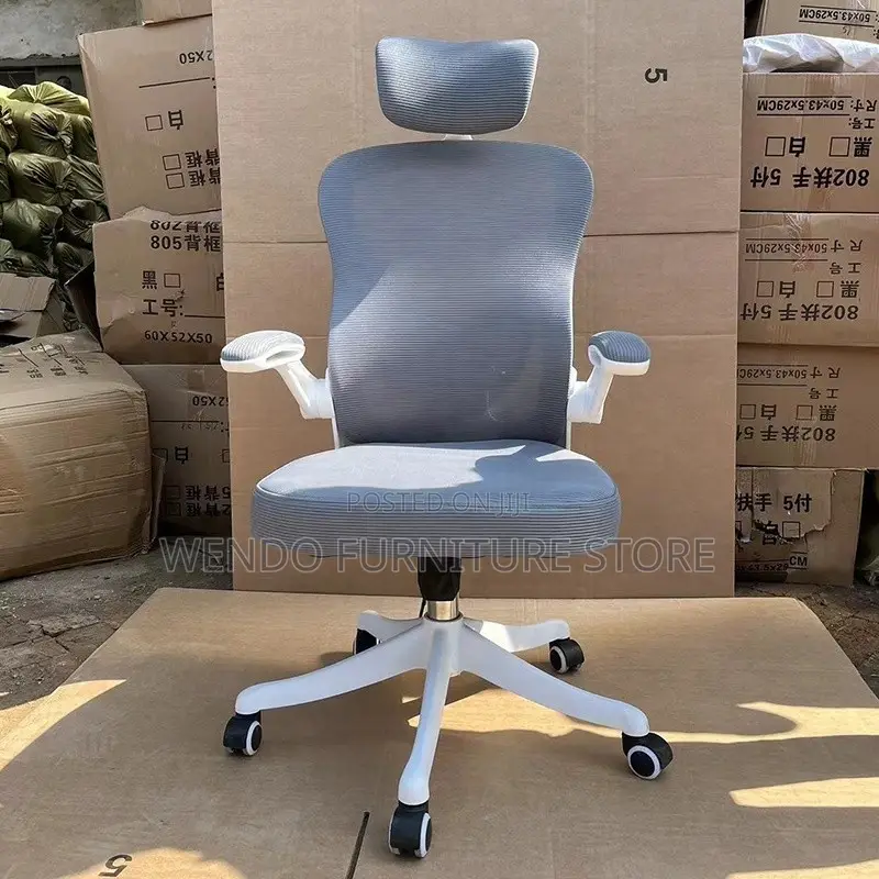 Office Chairs; White Ergonomic High Fabric Office Staff Chair