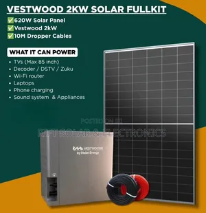 2kwh - 1000 Watts Vestwood Backup Power - 595W Solar + 10m PV Cable