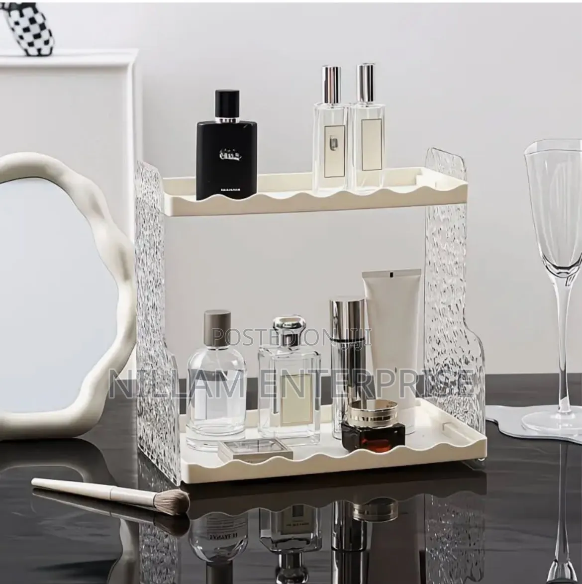 Modern Glacier Pattern Vanity Storage Rack