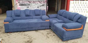 Executive 5-Seater Semi Recliner Sofa Set – Navy Blue