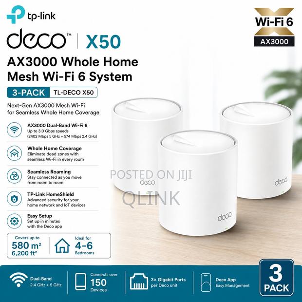 TP-Link Deco X50 AX3000 Mesh Wi-Fi 6 System (3 Pack) - TL-DECO X50