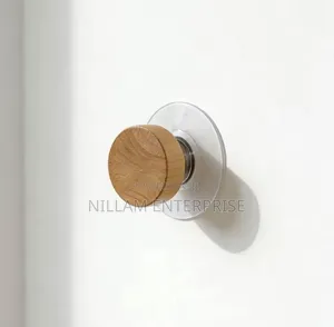 2Pcs Self-Adhesive Wooden Wall Hooks