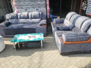 Executive 5-Seater Semi Recliner Sofa Set – Navy Blue