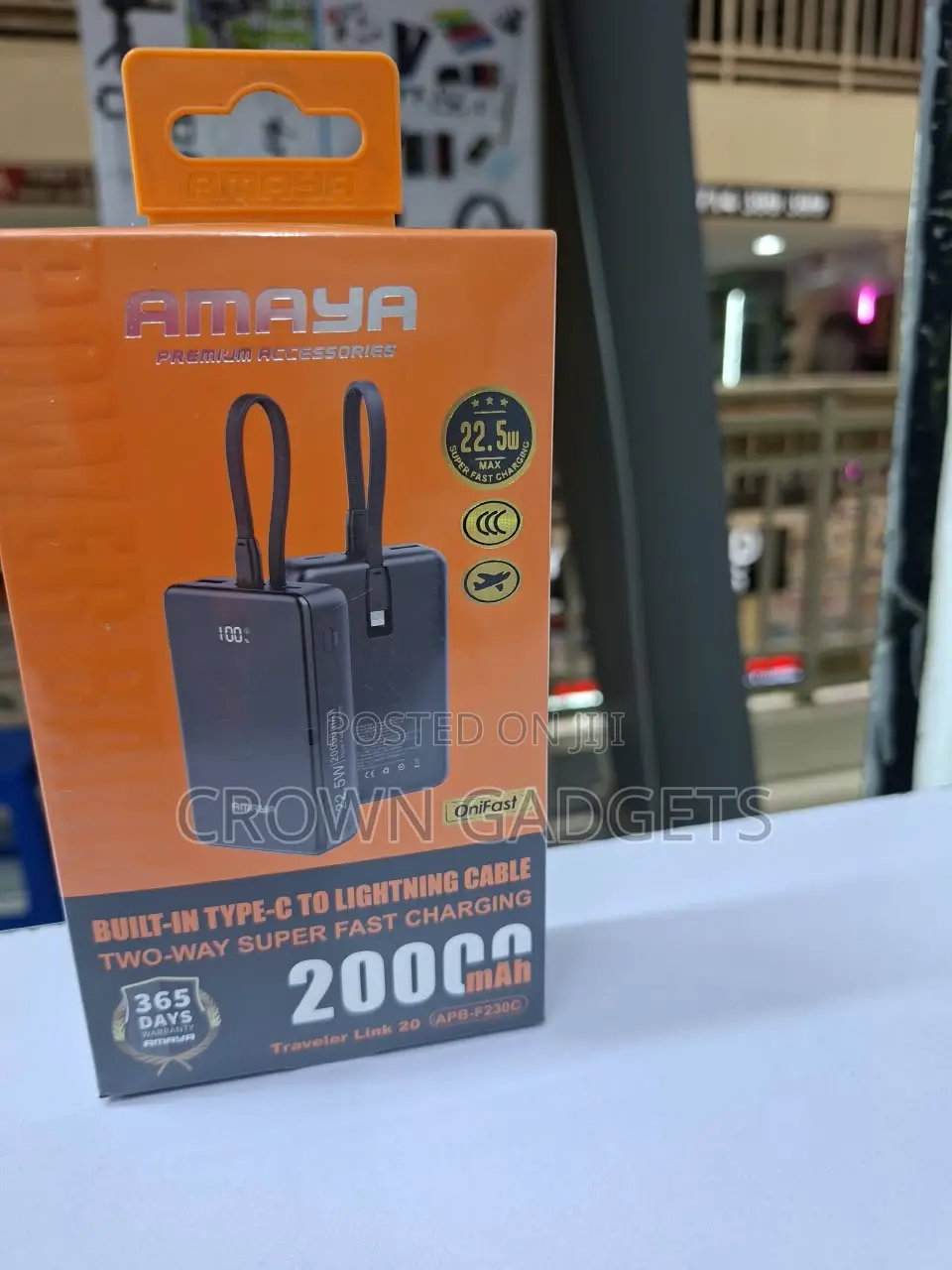 Amaya 20000mAh Power Bank 22.5W With Built-in Type-C Cable