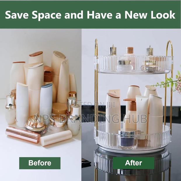 2 Layer Rotating Makeup Storage Rack HGM - thumbnail 8