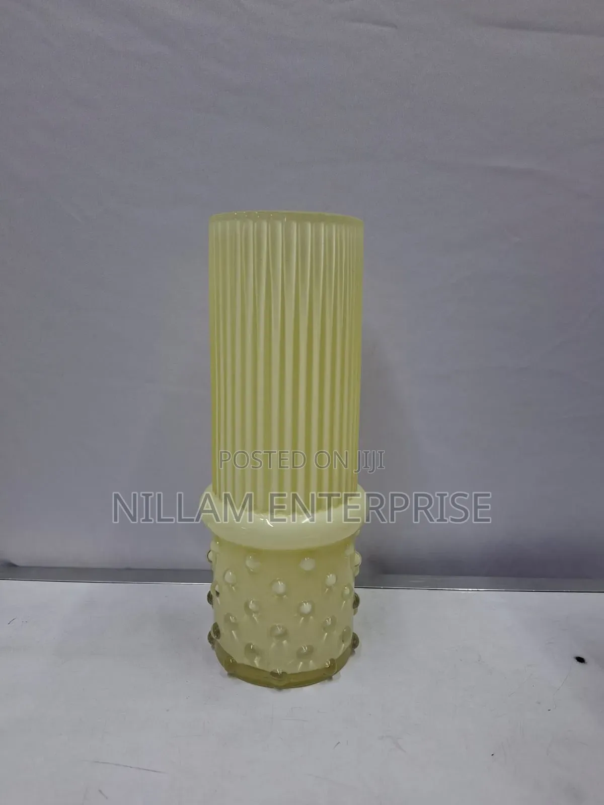 Ribbed Statement Glass Flower Vase