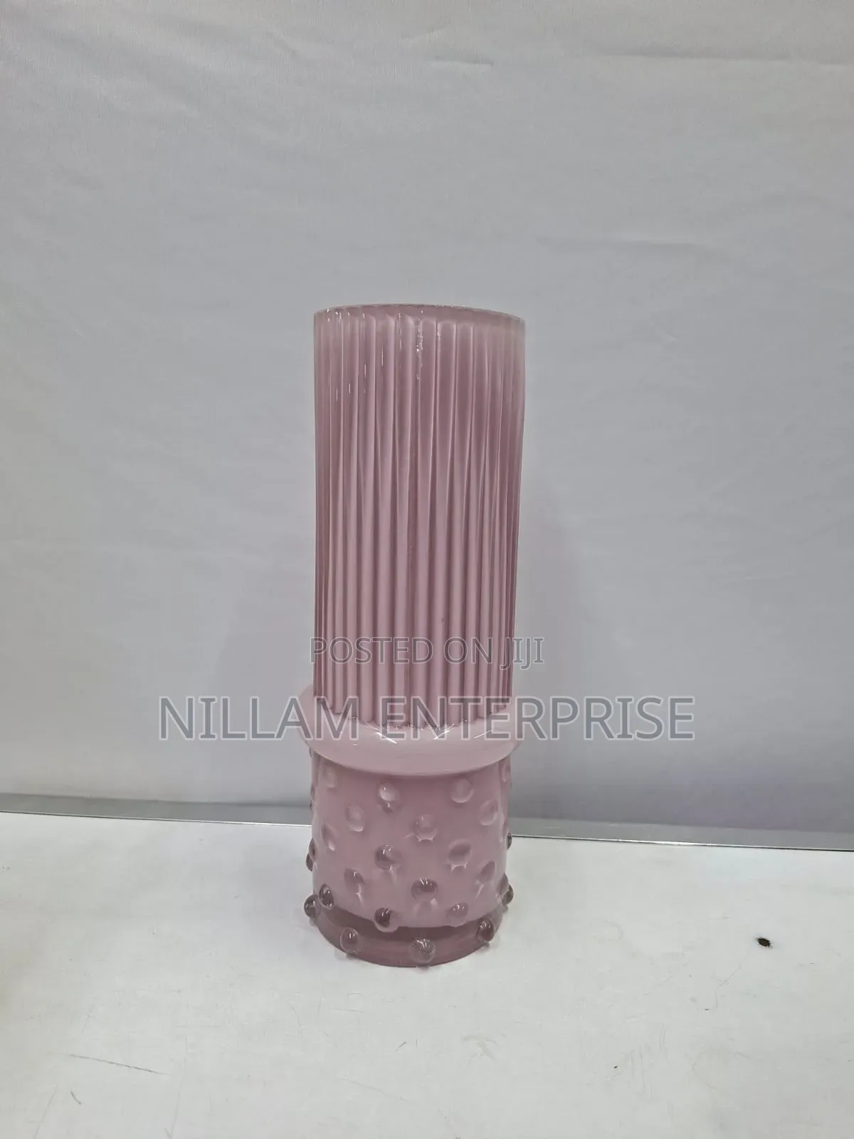 Ribbed Statement Glass Flower Vase