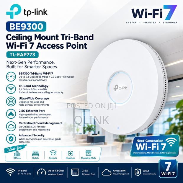 TP-Link BE9300 Ceiling Tri-Band Wi-Fi 7 Access Point - TL-EAP773