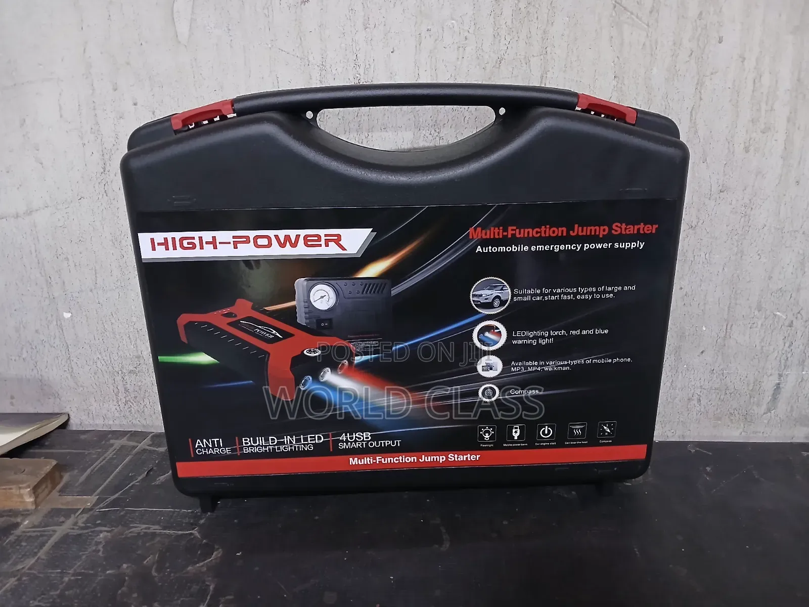 Multi-Function 12V Car Jump Starter Kit With Portable Air Pump