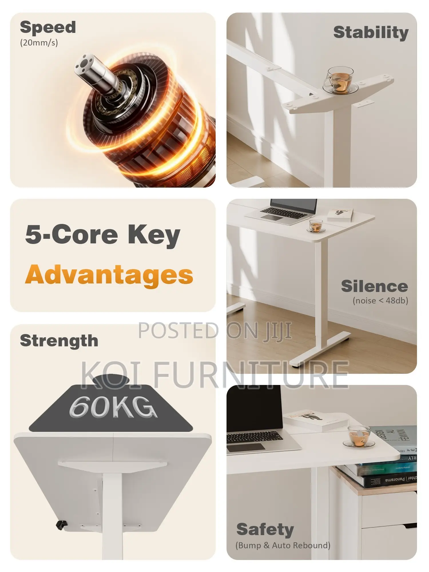 Office Desk; Monitor Height 1200MM White Ergonmic Office Desk