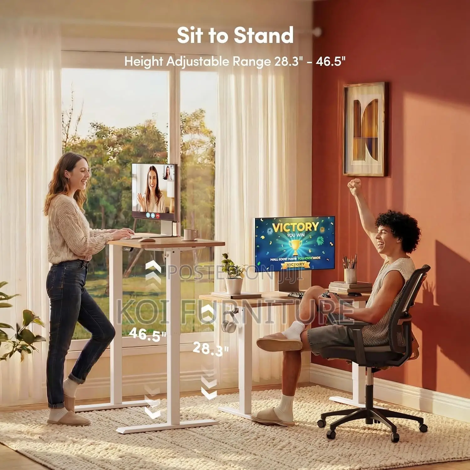 Office Desk; Monitor Height 1200MM White Ergonmic Office Desk