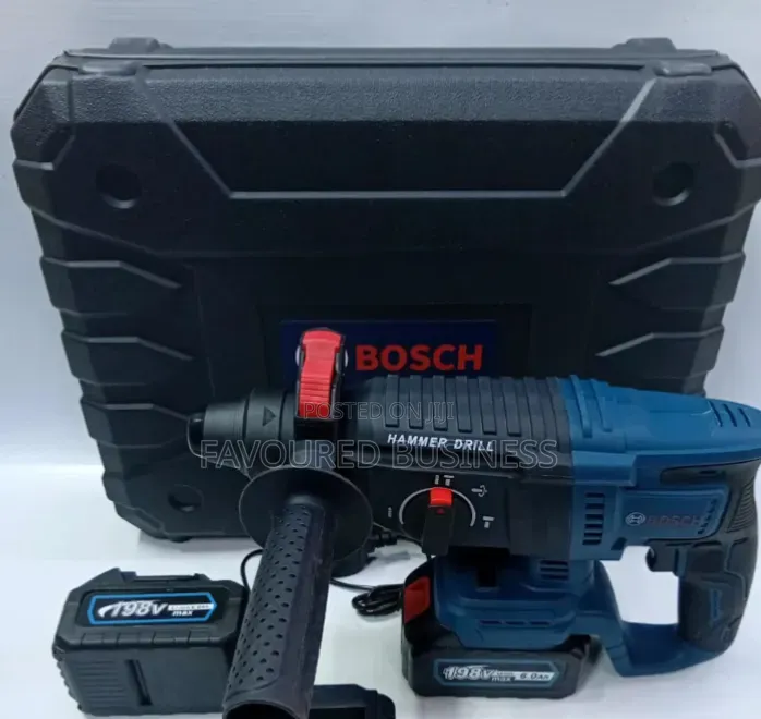 High Valued 198v Cordless Bosch Hammer Drill With 2 Batteries