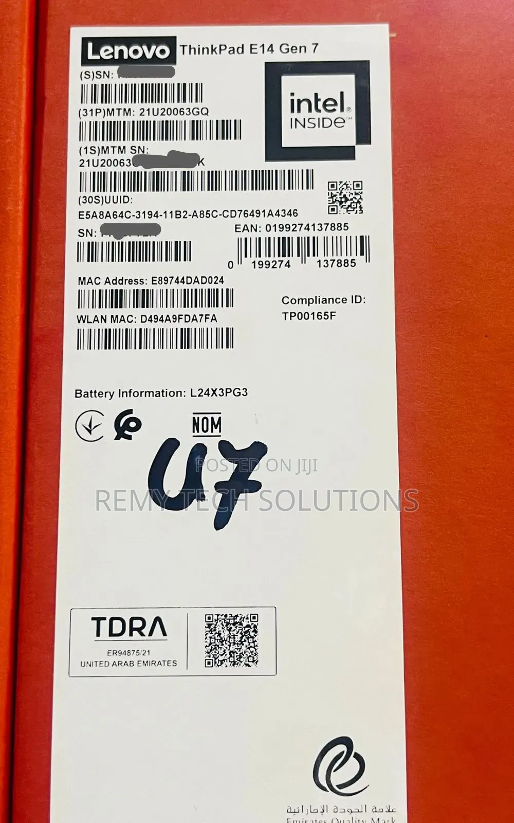 New Laptop Lenovo ThinkPad E14 Gen 6 16GB Intel Core i7 SSD 512GB