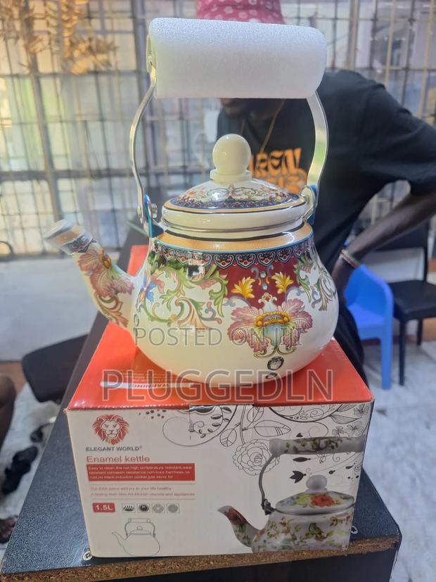 Enamel Tea Kettle .