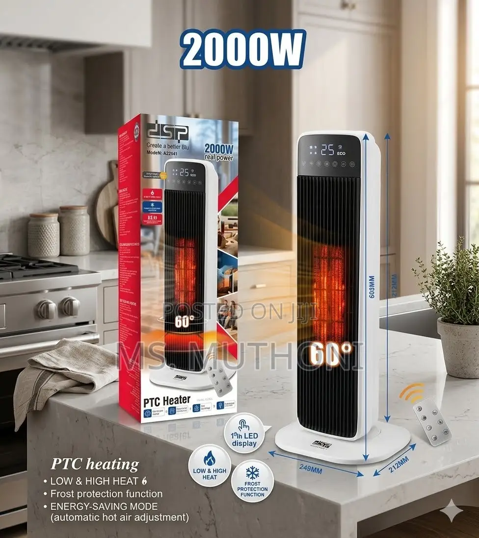 DSP KD3103 2000W Smart PTC Tower Fan Heater