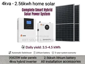4kwh - 2.56kwh Lithium Offgrid -(4)625w Solar - Free Installation