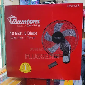 *Ramtons 16" Wall Fan 5 Blades With Remote
