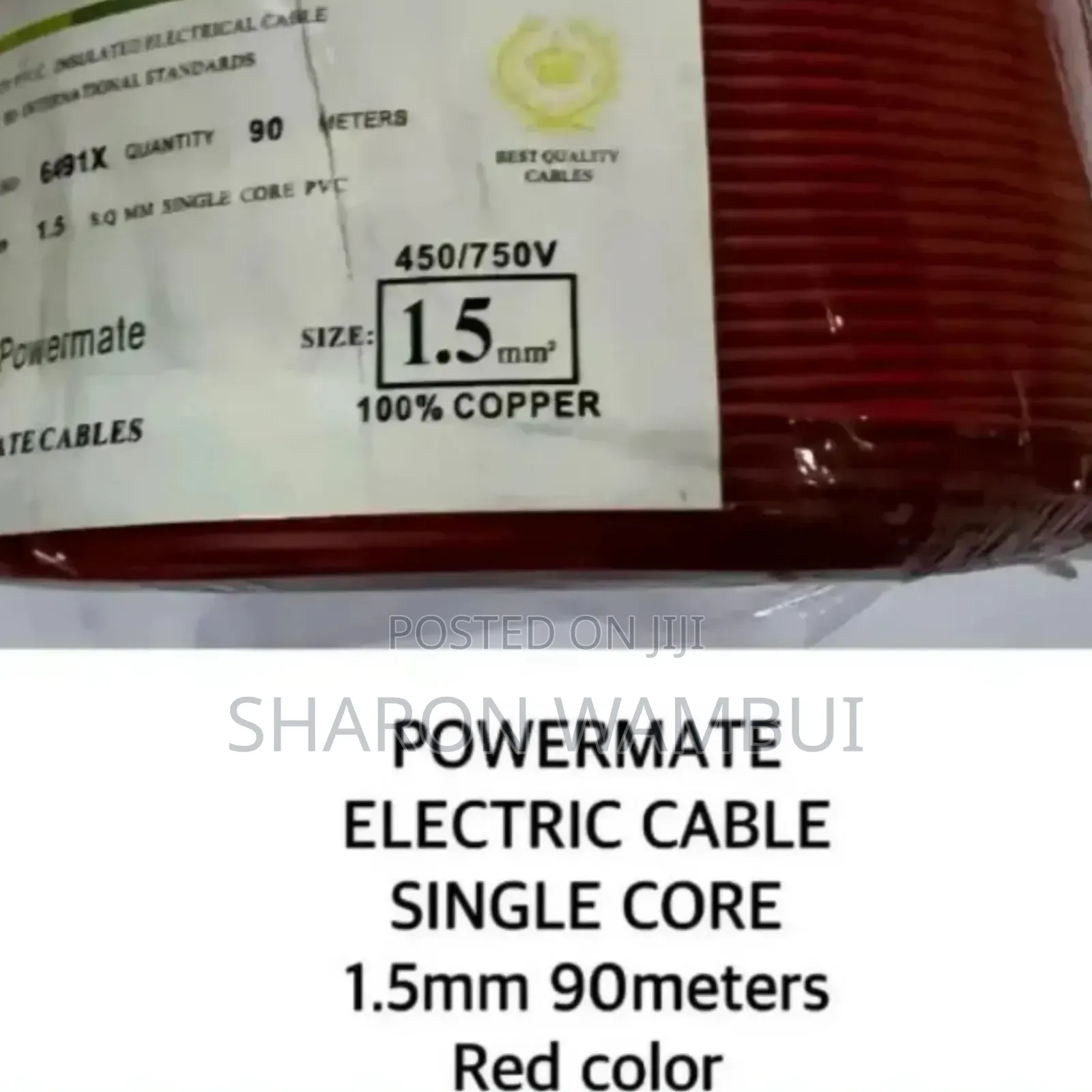 Powermate 1.5mm Electric Cable Single/1.5mm Powermate Electric Cable