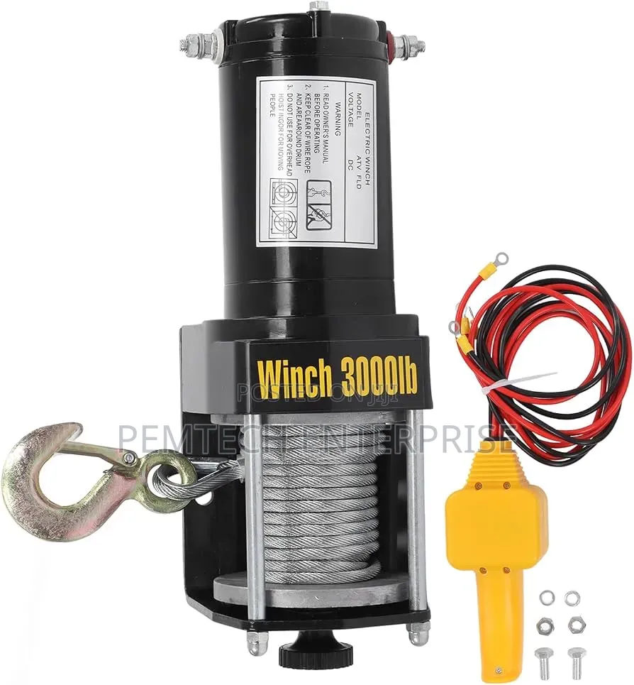 3000 LBS (1350 Kg) Electric Winch Kit, 12v