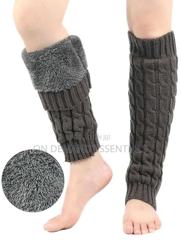 Double Fleece Plush Lined Leg Warmers