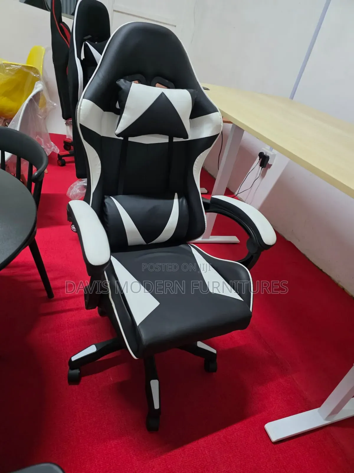 White and Black Gaming Chair