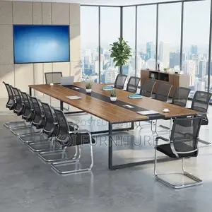 Boardroom Table; 2.4 Meters Brown Long Meeting Table