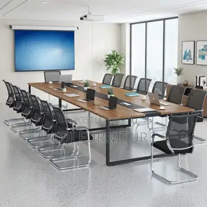 Boardroom Table; 2.4 Meters Brown Long Meeting Table