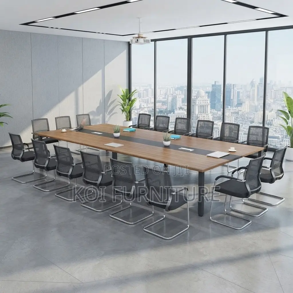 Boardroom Table; 2.4 Meters Brown Long Meeting Table