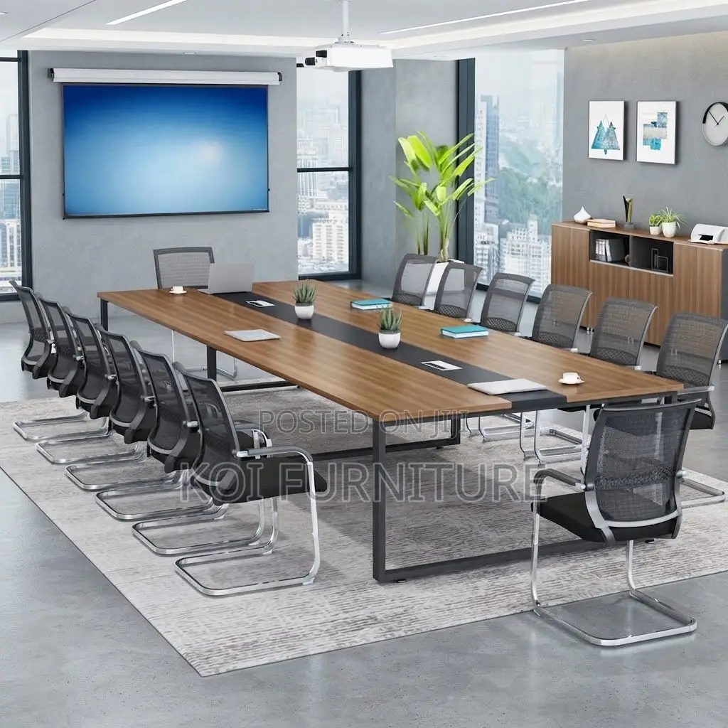 Boardroom Table; 2.4 Meters Brown Long Meeting Table