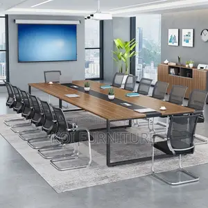 Boardroom Table; 2.4 Meters Brown Long Meeting Table