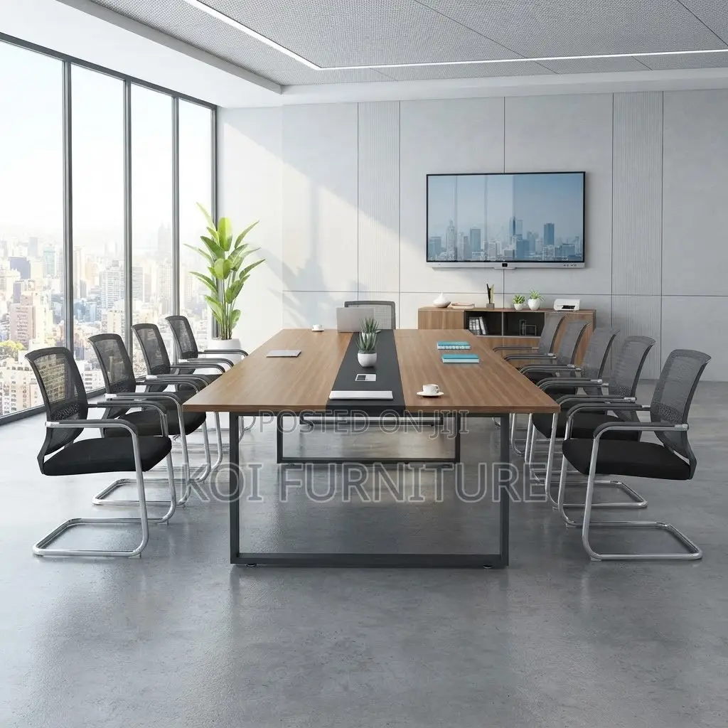 Boardroom Table; 2.4 Meters Brown Long Meeting Table