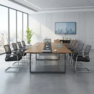 Boardroom Table; 2.4 Meters Brown Long Meeting Table