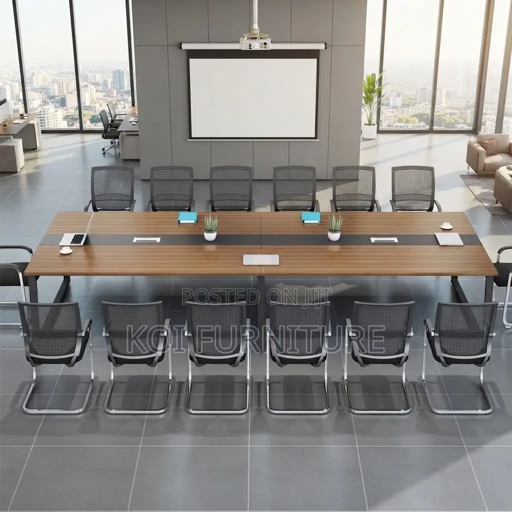 Boardroom Table; 2.4 Meters Brown Long Meeting Table