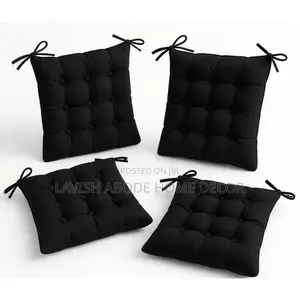 Black Comfort Chair Pads With Fibre Seat Back Support