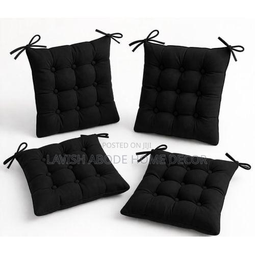 Black Comfort Chair Pads With Fibre Seat Back Support