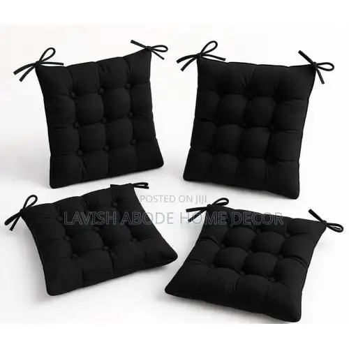 Black Comfort Chair Pads With Fibre Seat Back Support