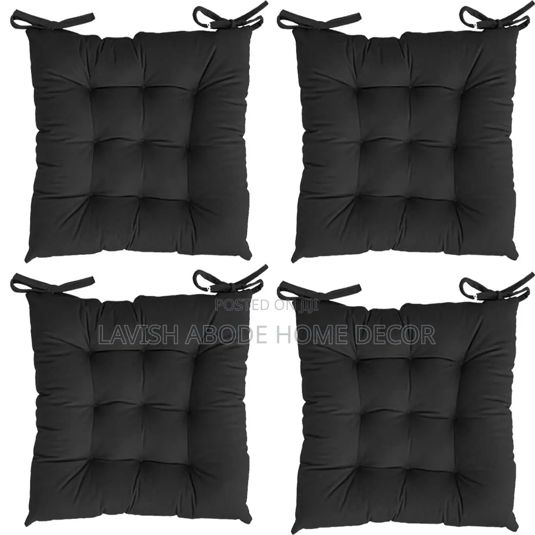 Black Comfort Chair Pads With Fibre Seat Back Support