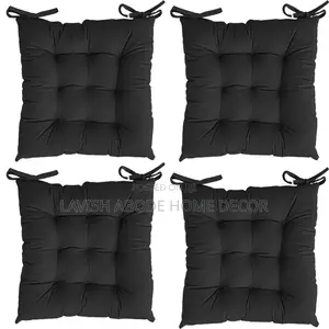 Black Comfort Chair Pads With Fibre Seat Back Support