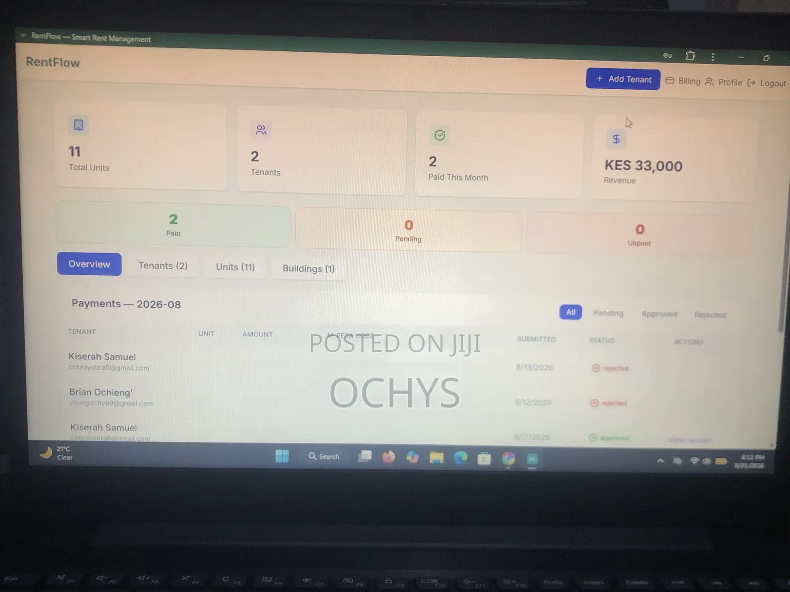 Rental Management Business Application