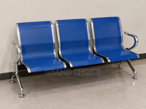 Blue Reception Chairs With Chrome Frame