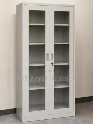 Steel Office Storage Cabinet With Glass Doors