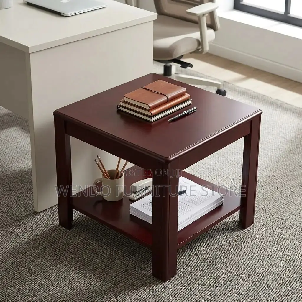 Coffee Table; Square Mahogany Executive Polished Coffee Table