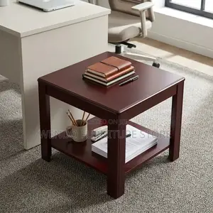 Coffee Table; Square Mahogany Executive Polished Coffee Table