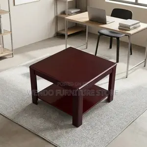 Coffee Table; Square Mahogany Executive Polished Coffee Table