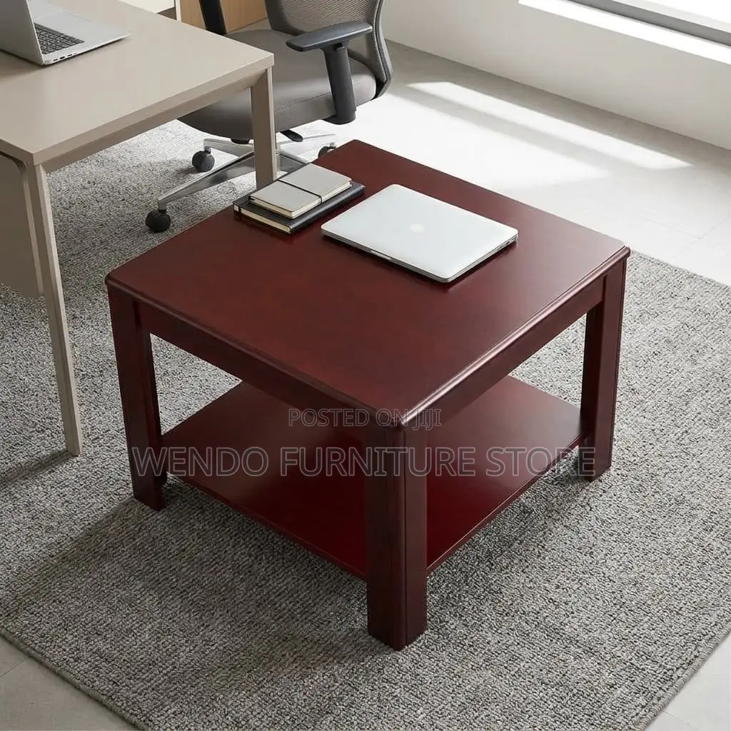 Coffee Table; Square Mahogany Executive Polished Coffee Table