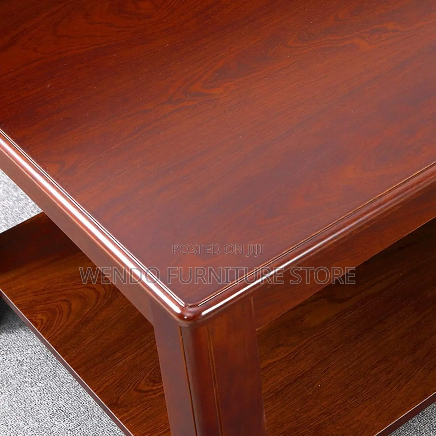 Coffee Table; Square Mahogany Executive Polished Coffee Table